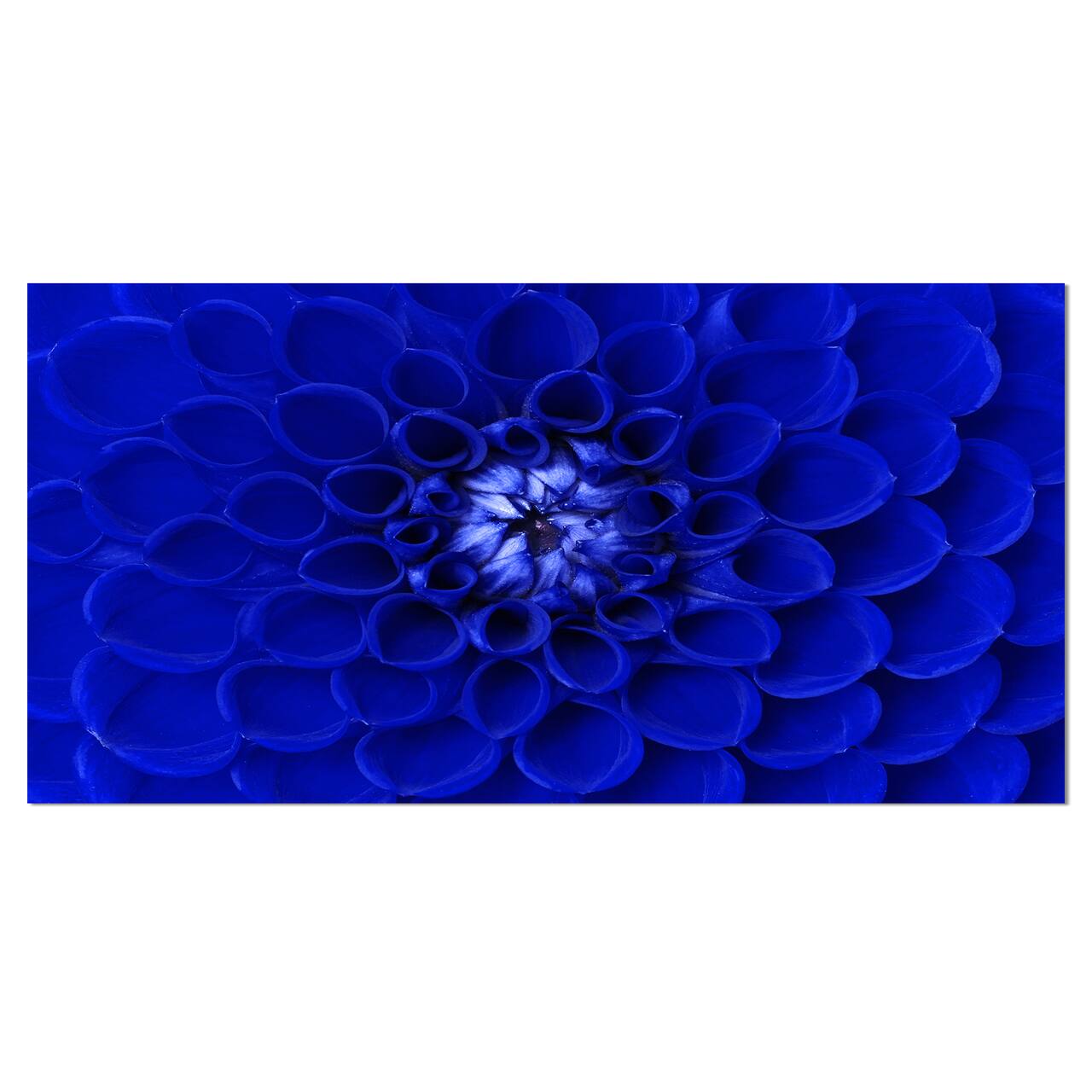 Designart - Abstract Blue Flower Design - Floral Canvas Art Print